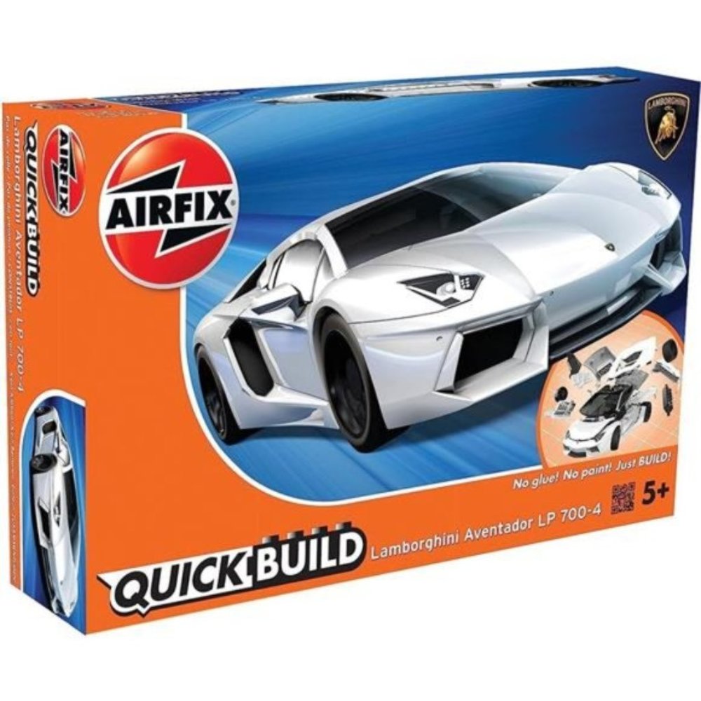 Lamborghini Aventador White Snap On Model Car Kit by AIRFIX QUICKBUILD J6019